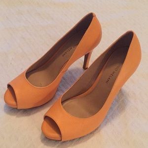 Antonio Melani Orange Peep Toe Heels. Size 7.5